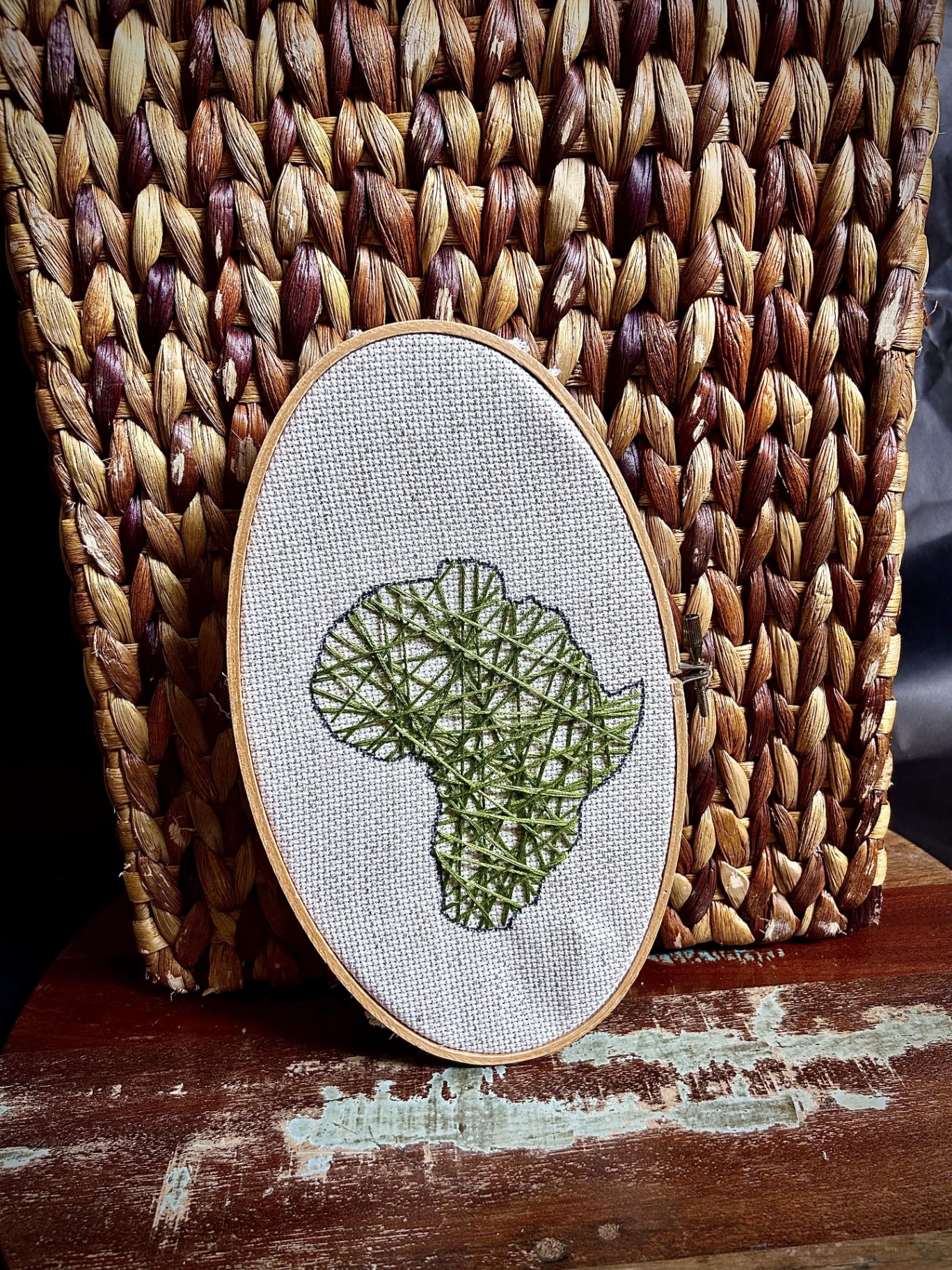 Stitched Africa Hoop